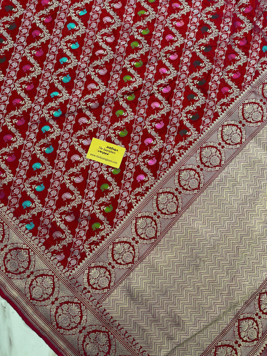 Ektara Pure Katan Silk Banarasi Handloom Saree - Kadiyal Jangla