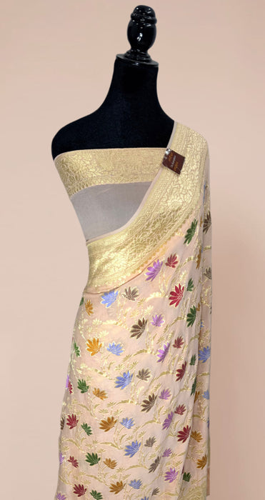 Khaddi Georgette Banarasi Handloom Saree - Meenakari