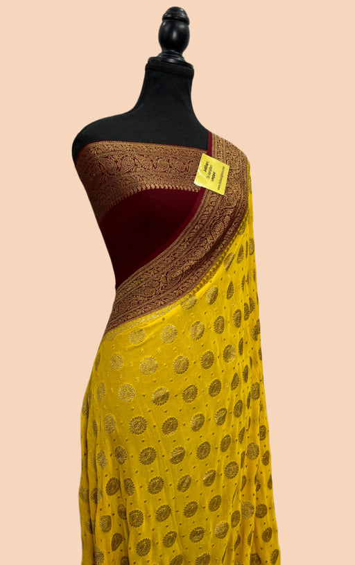 Buy antique zari georgette banarasi saree online in us
