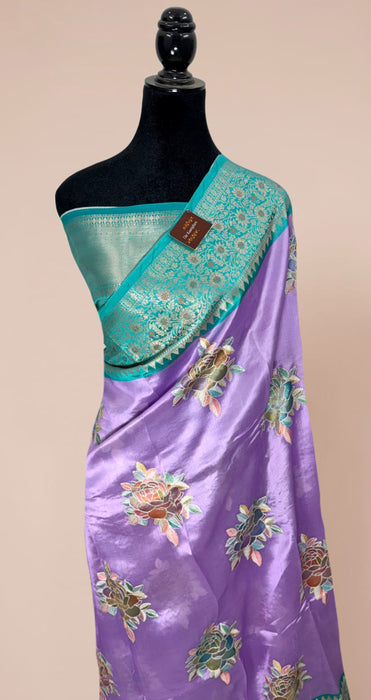 Pure Mango Banarasi Handloom Saree - Hand Thread work