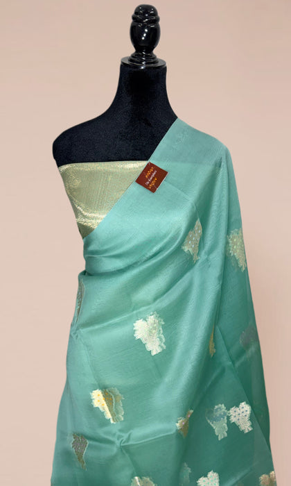 Pure Kora Banarasi Handloom Saree - Meenakari Motifs