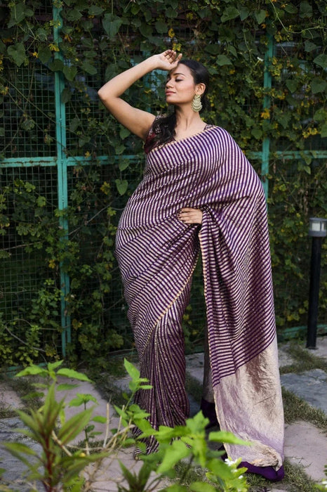 Pure Banarasi Tissue Munga Handloom Saree - Designer Work