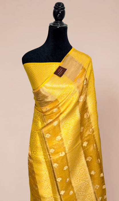 Yellow Pure Tissue Chiniya Banarasi Handloom Saree