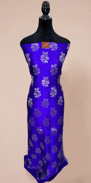 Rani and Blue Pure Chiniya Silk Banarasi Suit