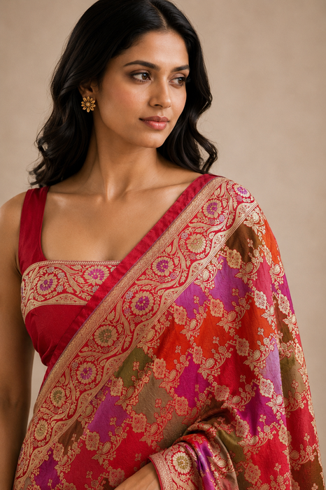 Pure Katan Banarasi Handloom Saree - Rangkat