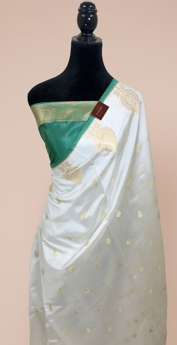 Pure Raw Mango Banarasi Handloom Saree - Designer