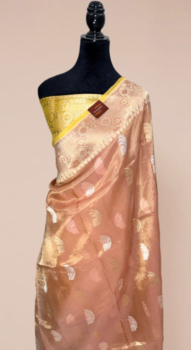 Pure Tissue Banarasi Handloom Saree - Kadhiyal Motifs