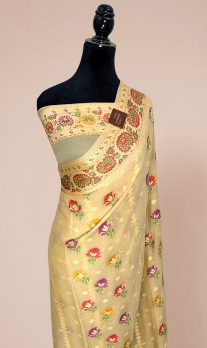 Pure Khaddi Chiffon Banarasi Saree