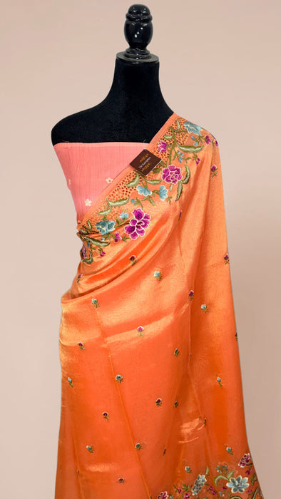 Pure Tissue Banarasi Handloom Saree - Chikankari