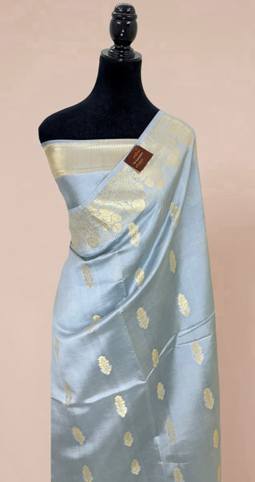 Blue Pure Mango Katan Banarasi Handloom Saree