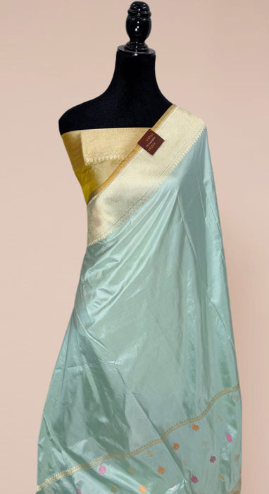 Pure Katan Banarasi Handloom Saree - Kadhiyal Meenakari Motifs