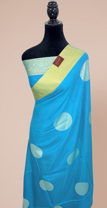 Blue Pure Moonga Banarasi Handloom Saree - Designer Saree