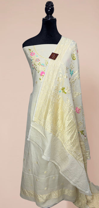 Pure Munga Georgette Banarasi Suit - Designer Meenakari