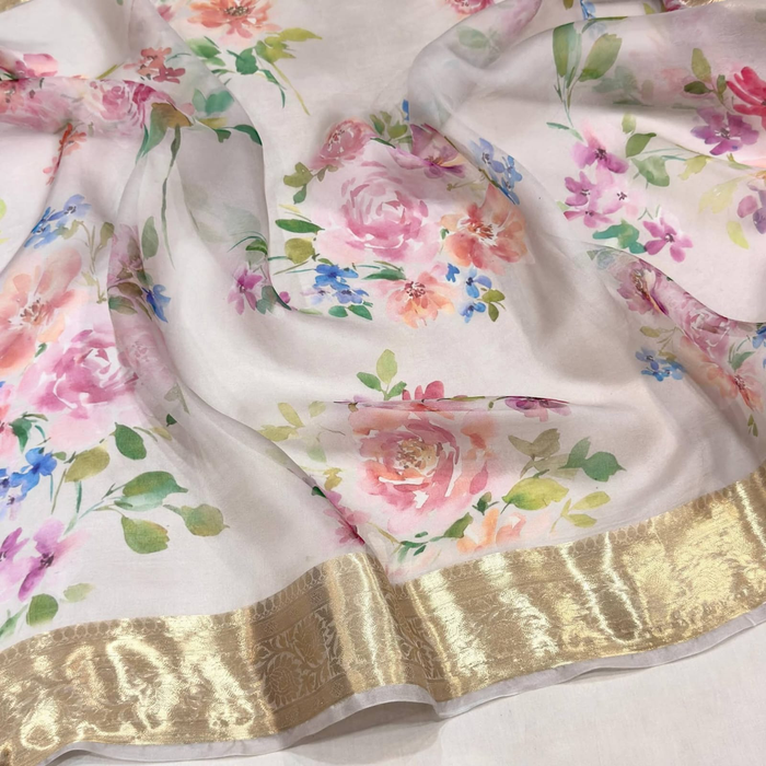 Pure Banarasi Organza Handloom Saree
