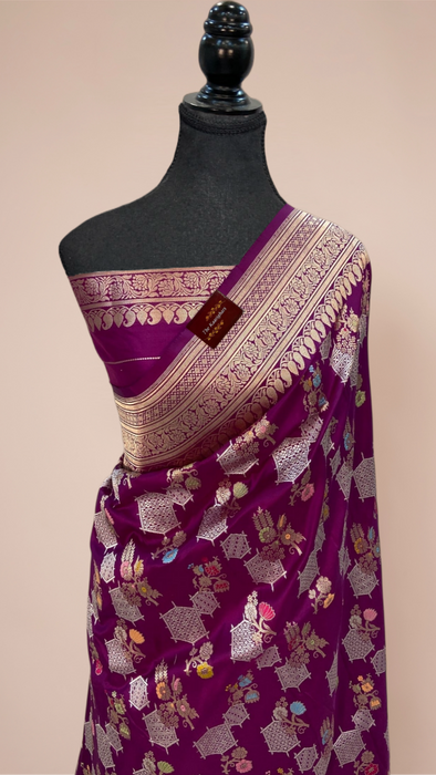 Ektara Pure Katan Silk Banarasi Handloom Saree - Kadiyal Jangla