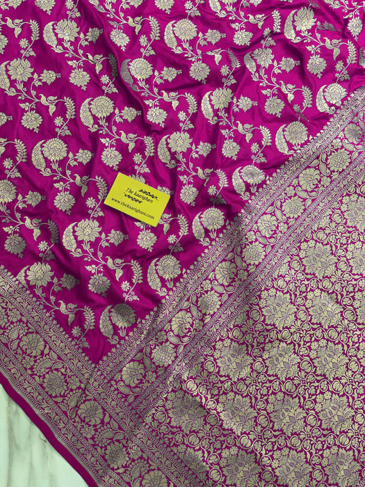 Rani Pure Katan Banarasi Handloom Saree - Sona Jaal Work