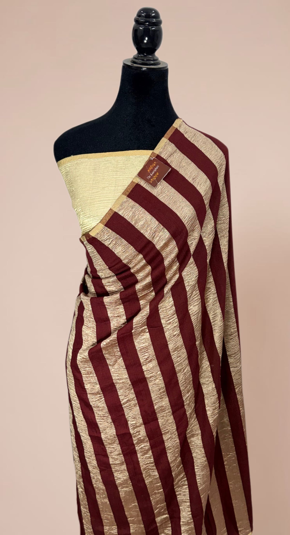 Brown Pure Banarasi Moonga Tissue Handloom Saree - Designer Work — The ...