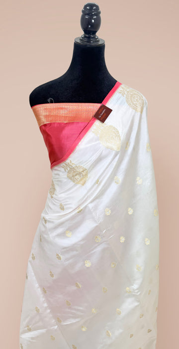 Pure Raw Mango Banarasi Handloom Saree - Designer