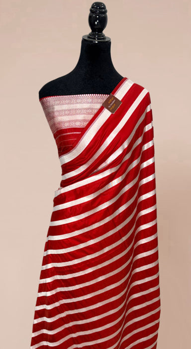 Red Pure Katan Silk Banarasi Handloom Saree