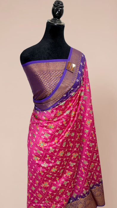 Rani Pure Cotton Banarasi Handloom Saree - All over Embroidery