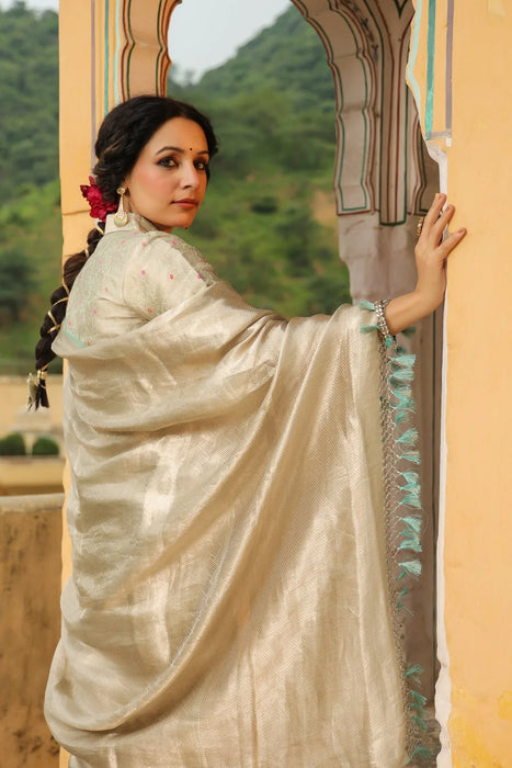 Pure Banarasi Tissue Handloom Saree - Brocade