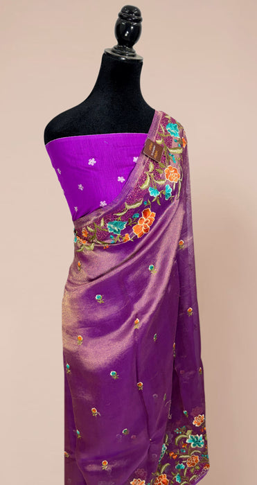 Pure Tissue Banarasi Handloom Saree - Chikankari