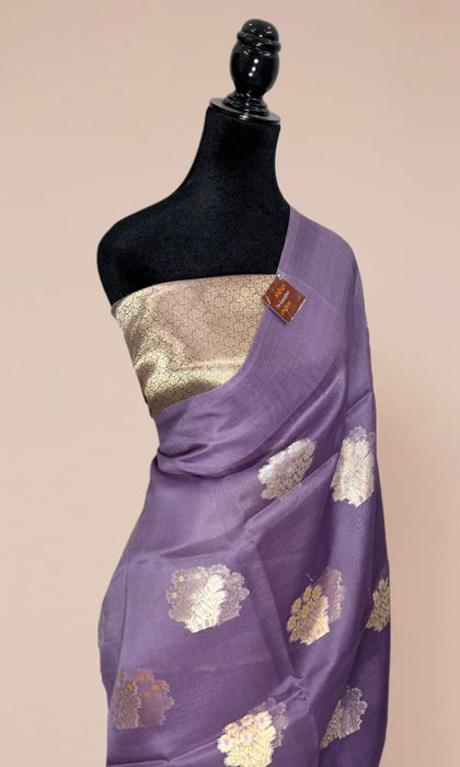 Pure Kora Banarasi Handloom Saree - Meenakari Motifs