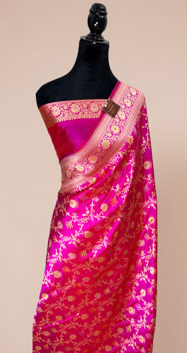 Rani Pure Katan Banarasi Handloom Saree - Meenakari Work