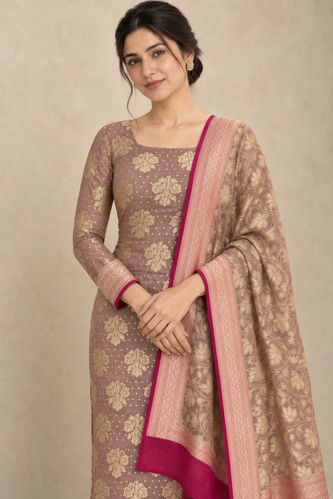 Pure Khaddi Georgette Banarasi Suit