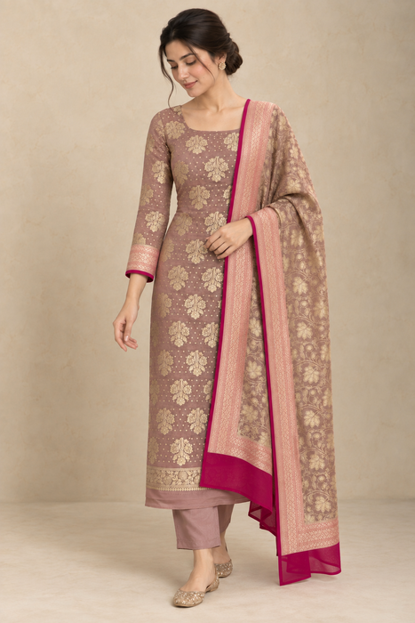 Pure Khaddi Georgette Banarasi Suit