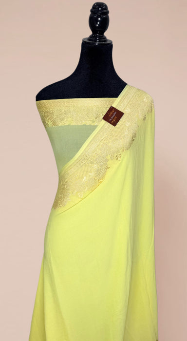 Khaddi Georgette Banarasi Handloom Saree - Water Zari