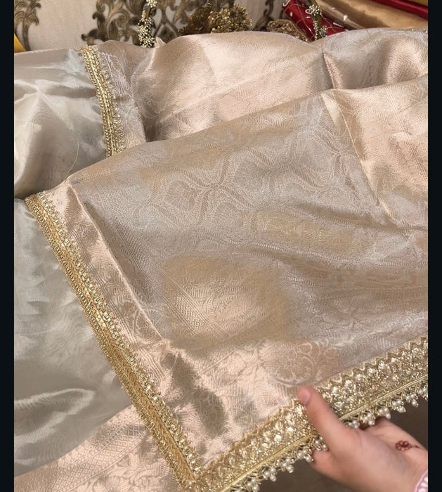 Shraddha Kapoor Pure Banarasi Tissue Handloom Saree - Designer Border