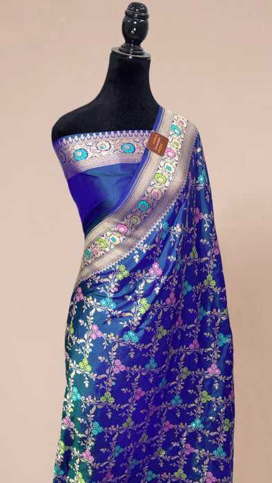 Dual Shade Pure Katan Banarasi Handloom Saree - Meenakari Work
