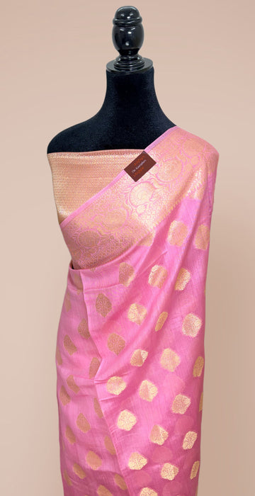 Pink Pure Silk Banarasi Handloom Saree