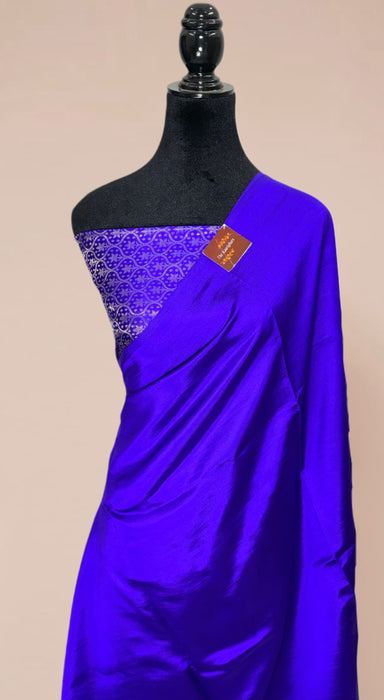 Blue Pure Raw Mango Banarasi Handloom Saree