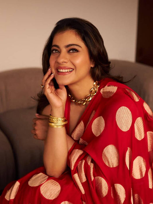 Kajol Red Khaddi Georgette Banarasi Handloom Saree - Water Zari