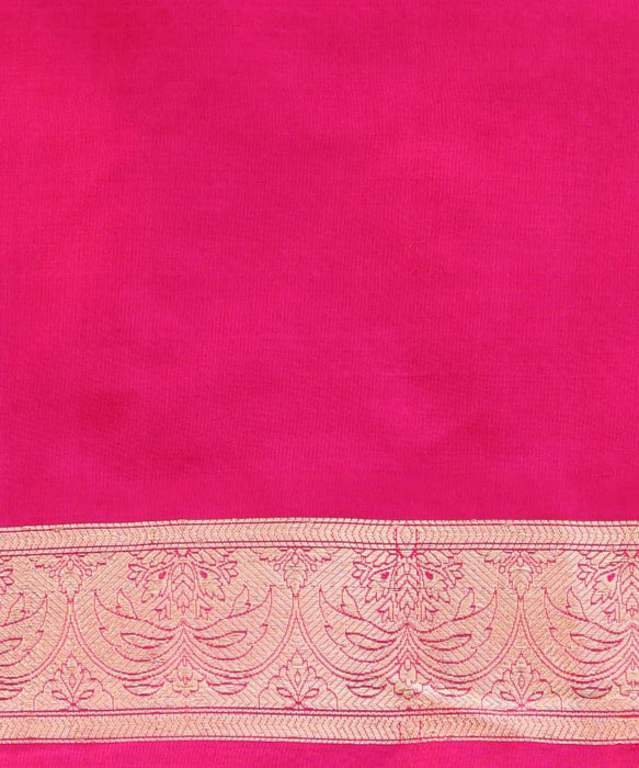 Hot Pink Pure Katan Silk Banarasi Handloom Saree