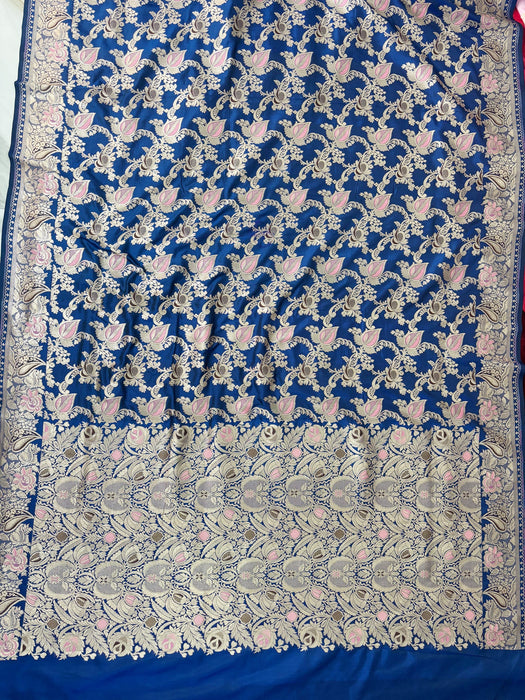 Deepika Padukone Pure Katan Banarasi Handloom Saree - Sona Meenakari Jaal Work