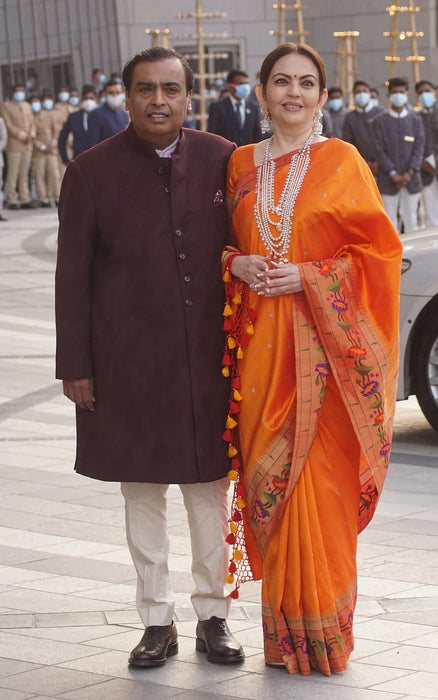 Nita Ambani  Katan Banarasi Handloom Saree - Meenakari
