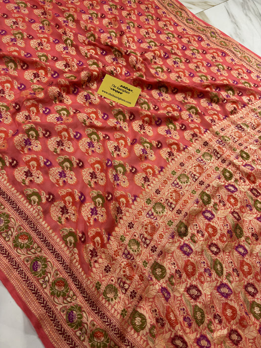Pure Khaddi Chiffon Banarasi Handloom Saree