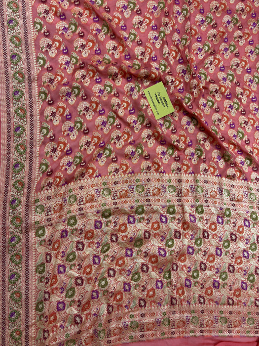 Pure Khaddi Chiffon Banarasi Handloom Saree