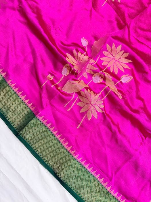 Rani Pure Raw Mango Banarasi Handloom Saree - Designer Buta