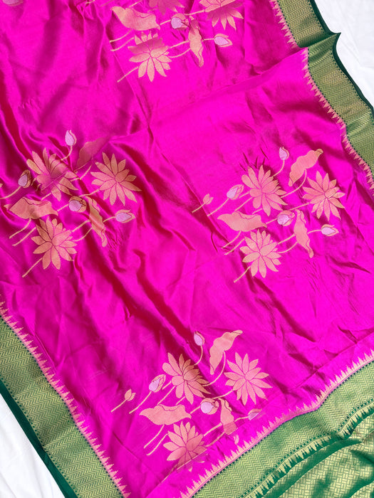 Rani Pure Raw Mango Banarasi Handloom Saree - Designer Buta