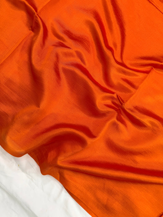 Orange Pure Raw Mango Banarasi Handloom Saree