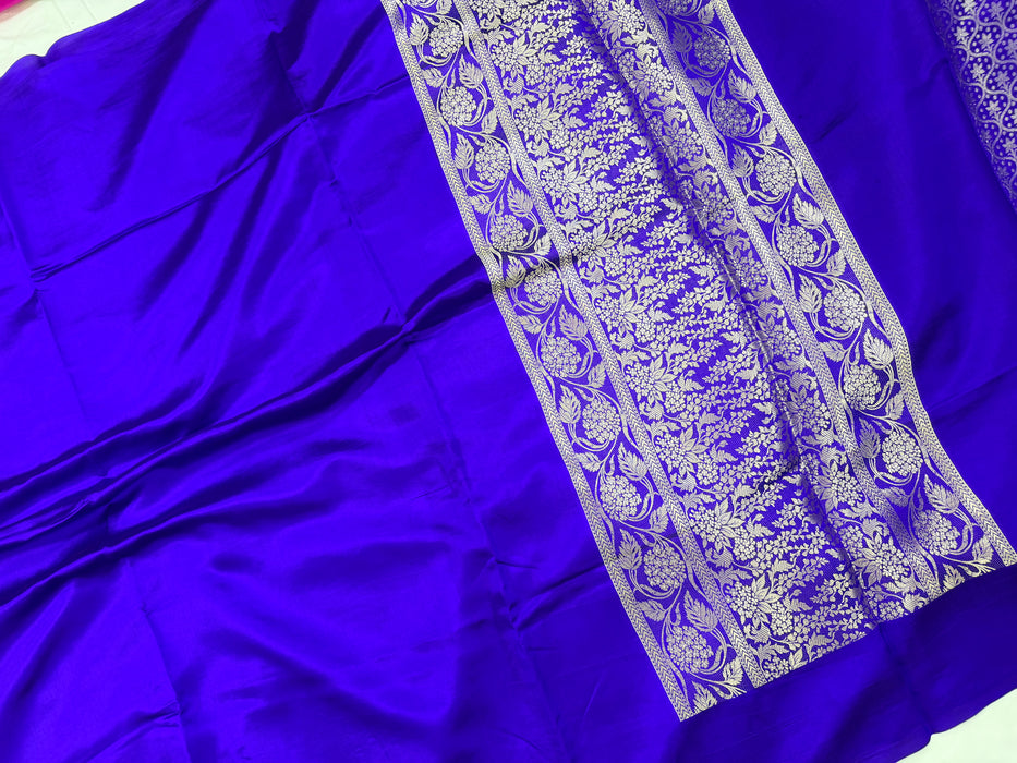 Blue Pure Raw Mango Banarasi Handloom Saree