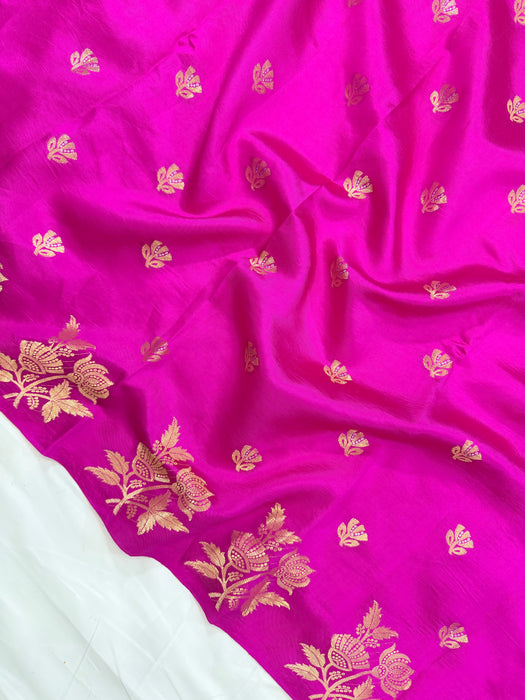 Rani Pure Raw Mango Banarasi Handloom Saree - Designer Buta