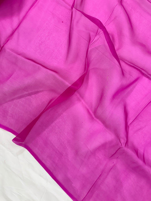 Rani Pure Kora Banarasi Handloom Saree
