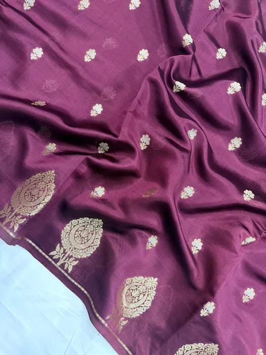Pure Raw Mango Banarasi Handloom Saree - Designer Buta