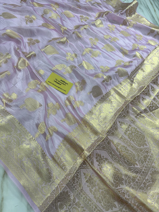 Plum Pure Dupion Banarasi Handloom Saree