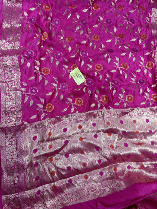 Rani Pure Dupion Banarasi Handloom Saree - Meenakari